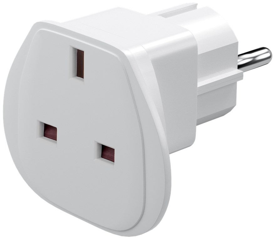 [94270] Travel Adapter UK to EU, White