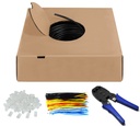 Komplekt keerdpaarkaabel Cat6 U/UTP 4x2x0,5 ühekiuline AWG 24/1 CCA 100m + 100tk pistikud, kaablisidemed + tangid