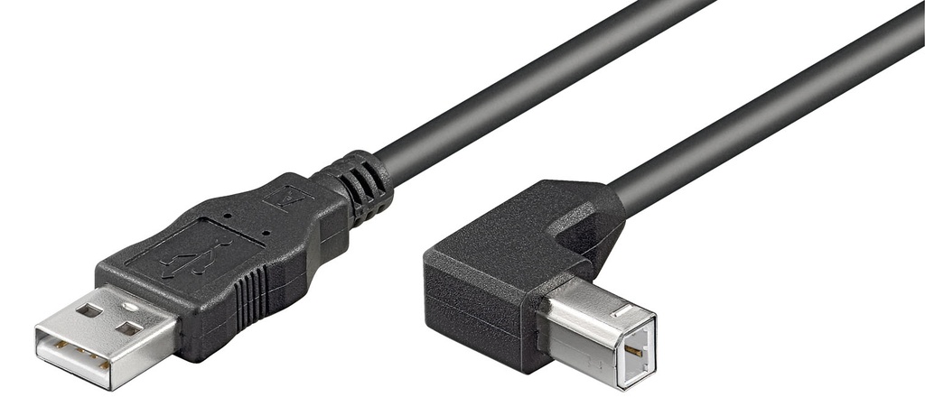 [95118] USB 2.0 kaabel A - B nurgaga 5.0m, must