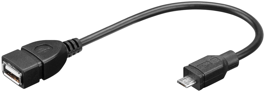 Üleminek USB 2.0 A (F) - micro B (M) 0.2m, OTG (kõvaketaste ühendamiseks OTG seadmetega nt nutitelefonidega)