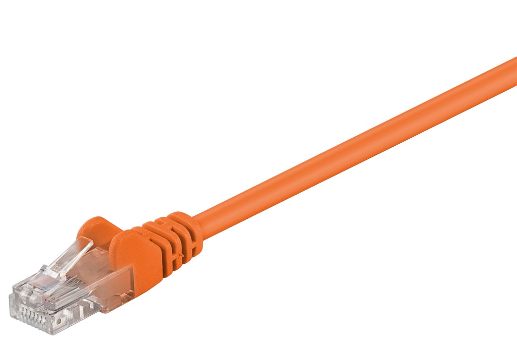 Cat5e Network cable, U/UTP 2xRJ45 plug unshielded orange 0.5m