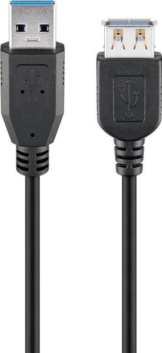 USB 3.0 pikenduskaabel A - A 5.0m, must