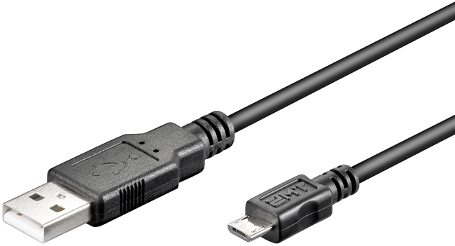 USB 2.0 kaabel A - Micro B 0.3m, must