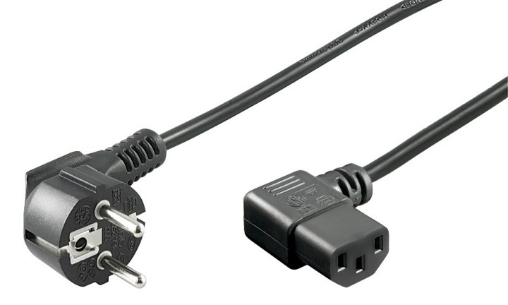 Power Cord 1.5m, black, CEE 7/7 angle - C13 angle