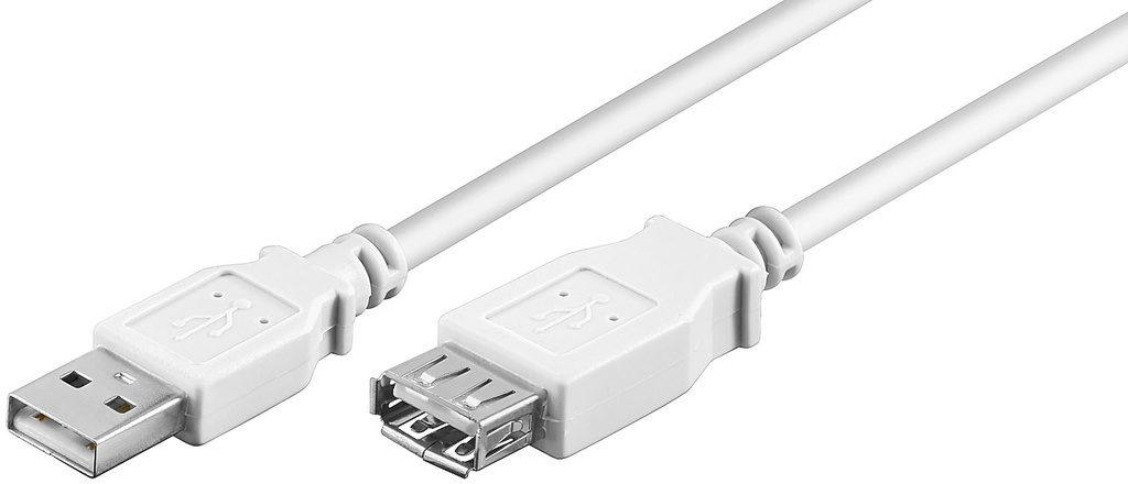 USB 2.0 pikenduskaabel A - A 1.8m, valge