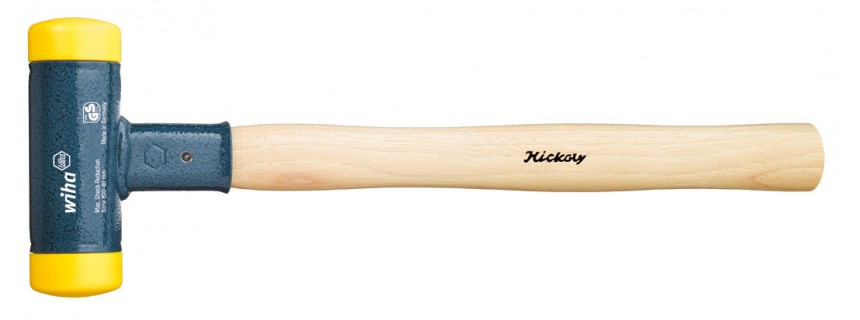[WIHA 800-25] No-recoil soft-head hammer with hickory wooden handle.