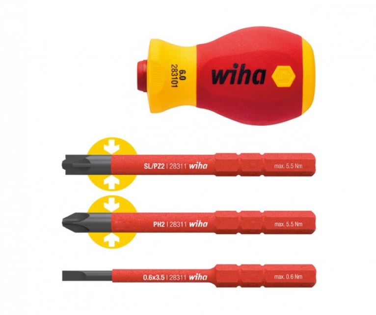 [WIHA SB2831-0101] Kruvikeerajakomplekt Wiha Stubby 1000V, käepide + 3 otsikut