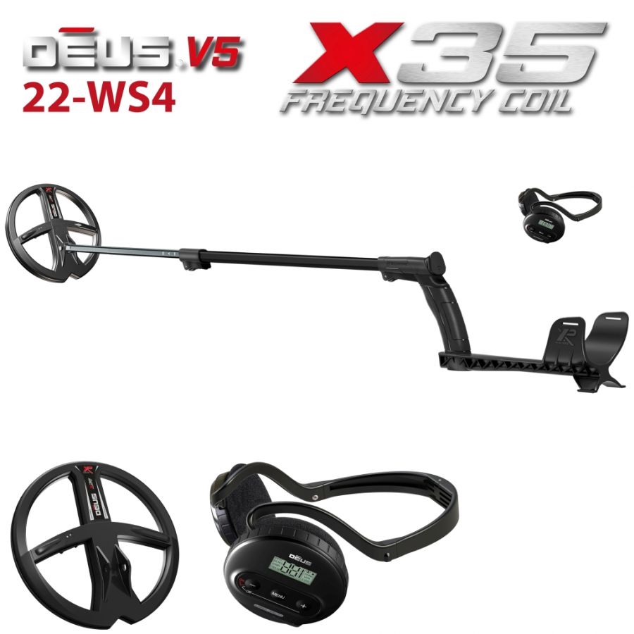 [DEUS22X35WS4] Metallidetektor XP DEUS X35 22-WS4 ENG_RUS, juhtmeta kõrvaklapid WS4, (ilma juhtpuldita)